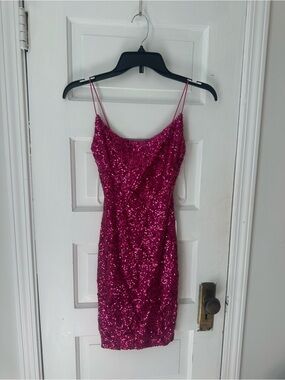 B. Darlin Hot Pink Sequin Dress